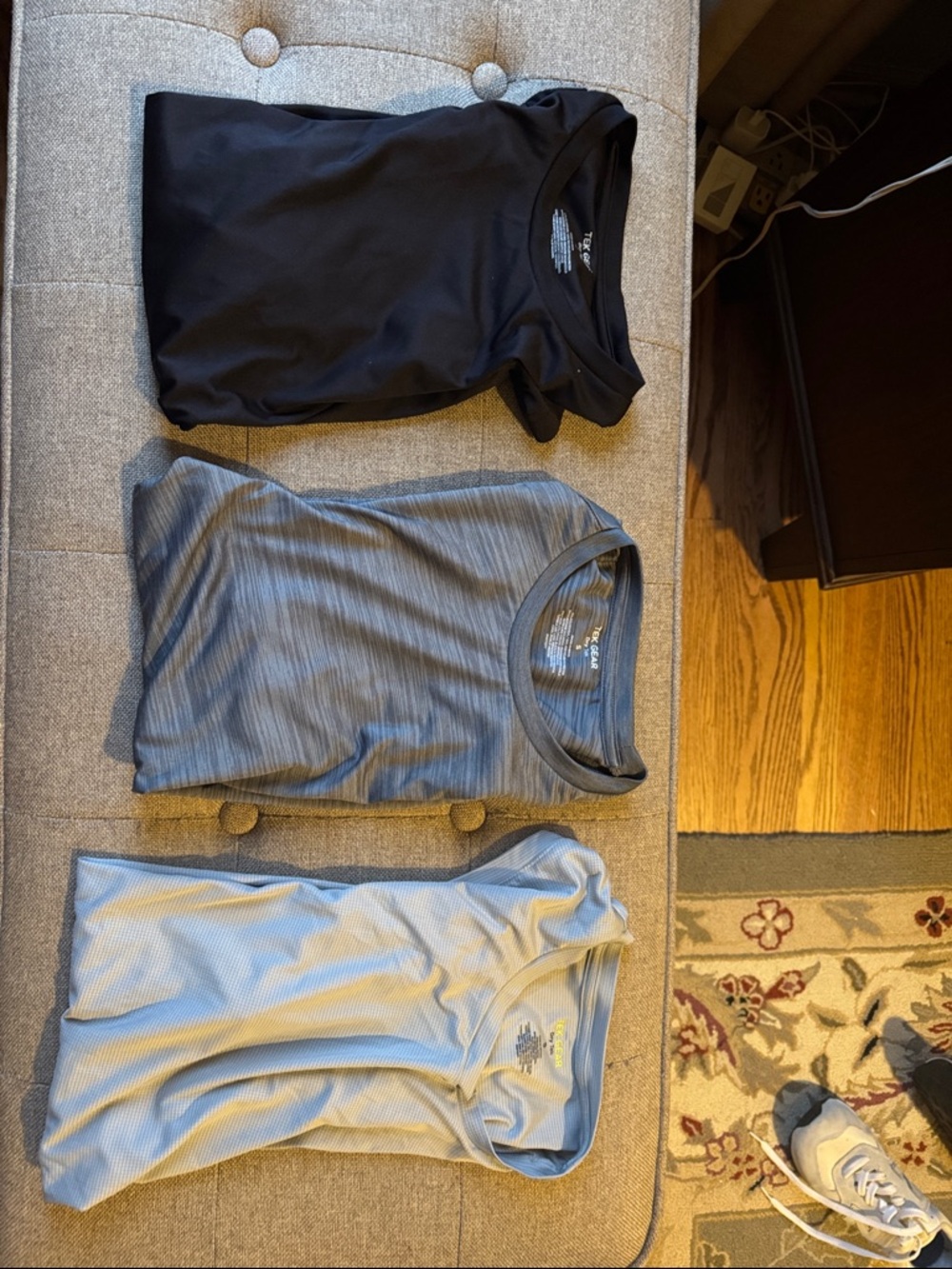 tek gear Short Sleeve Athletic Tees Lot Black, Gray, Light Gray, Small